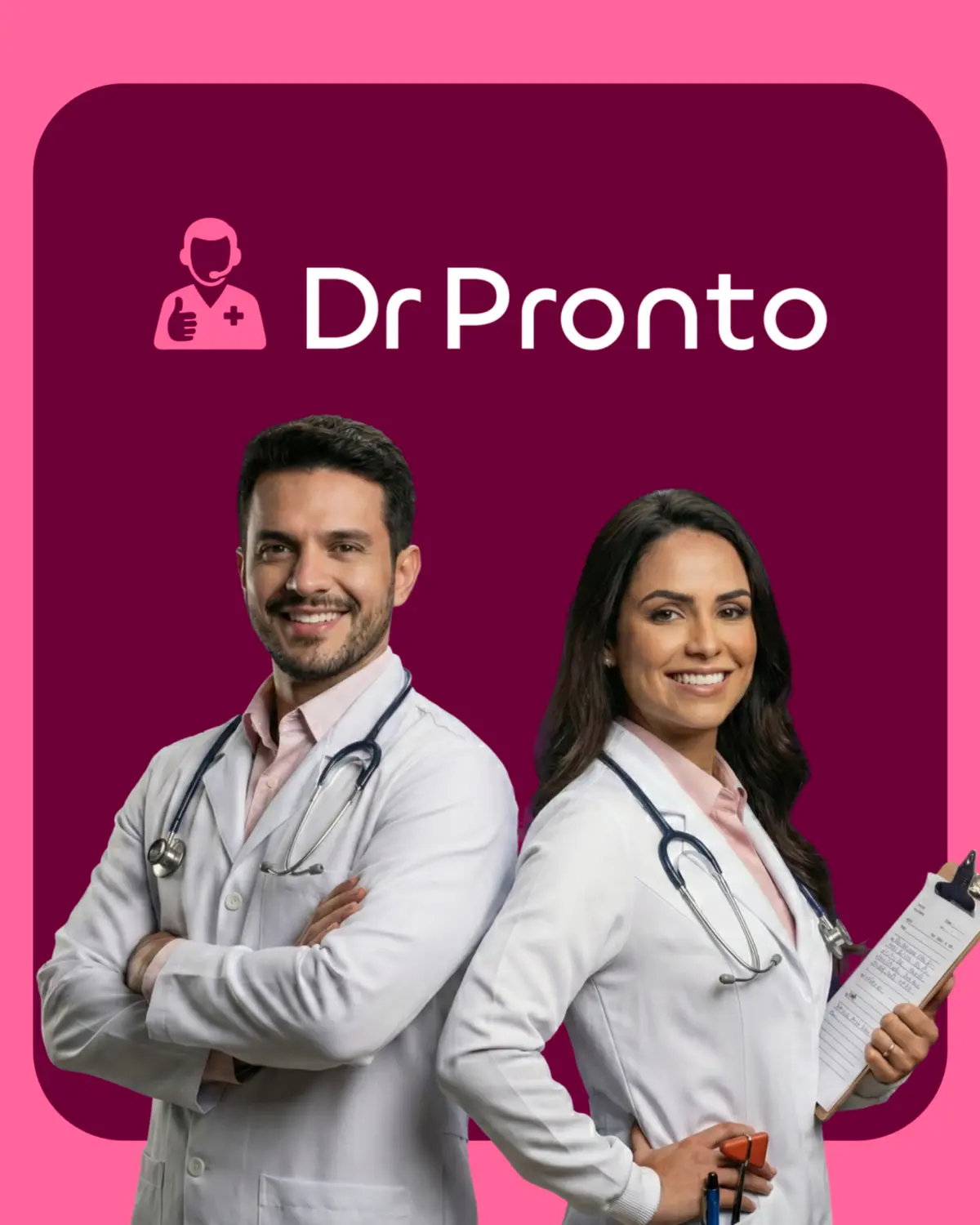 Profissionais de saúde representando o Dr Pronto