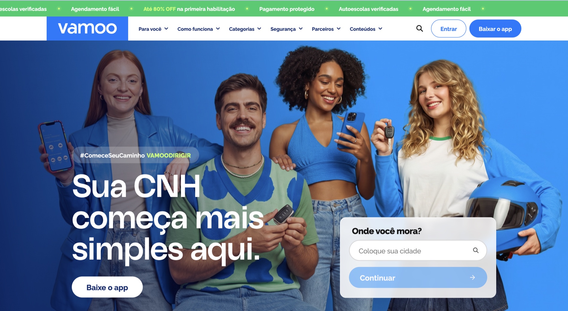 Landing page Vamoo